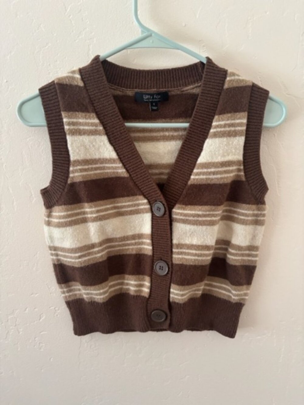 Brown and Cream Sweater Vest